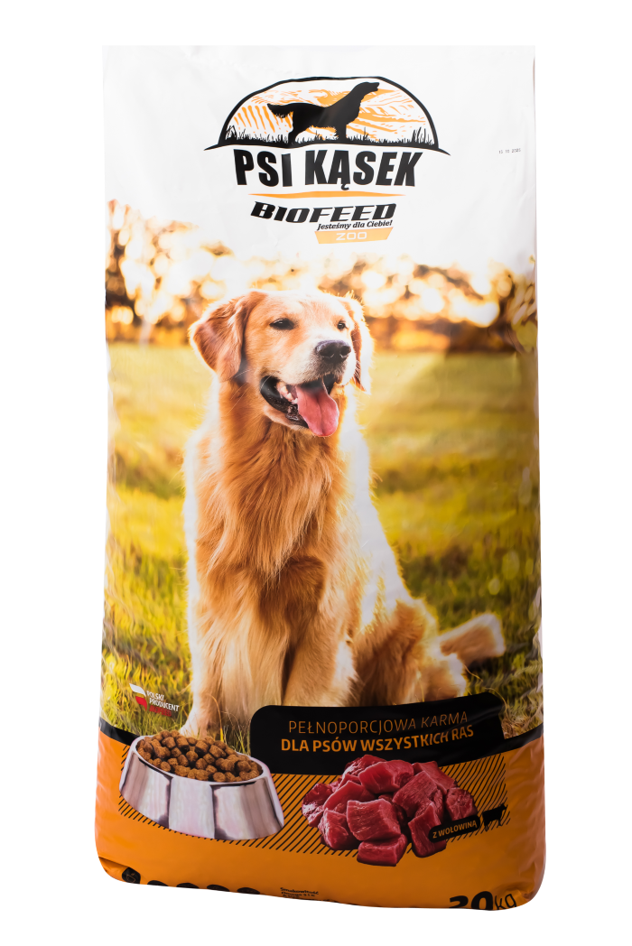 Сухий корм BIOFEED PSI KĄSEK, для всіх порід собак, з яловичиною, 20кг